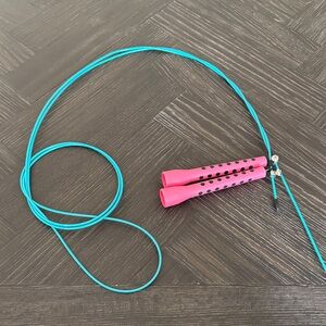 Adjustable Speed Jump Rope Pink Teal | Cross Training HIIT Functional Fitness